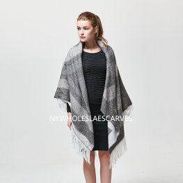 XG221212 Super Soft Oversized Blanket Scarf with Fringe Gray  XG221212 Super Soft Oversized Blanket Scarf with Fringe Gray