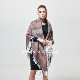 XG221213 Super Soft Oversized Blanket Scarf with Fringe Pink