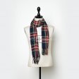 Cashmere Feel Scarf #C131 Navy Red