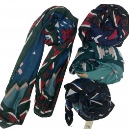 WT0216 Soft Geometric Pattern Vintage Scarf  WT0216 Soft Geometric Pattern Vintage Scarf