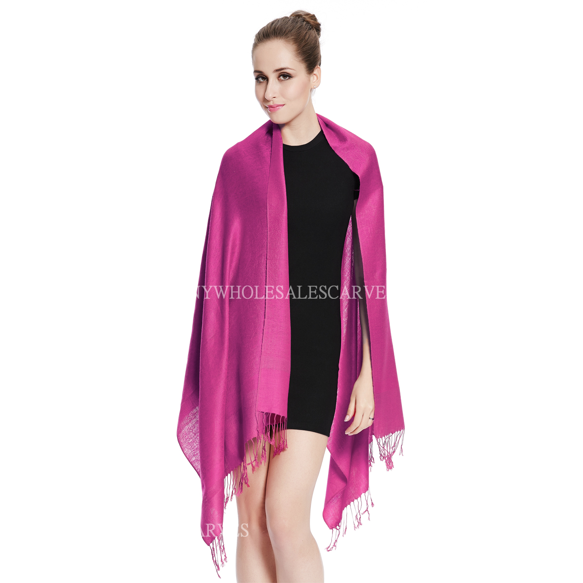 Jacquard Pashmina PL1858 Dark Magenta