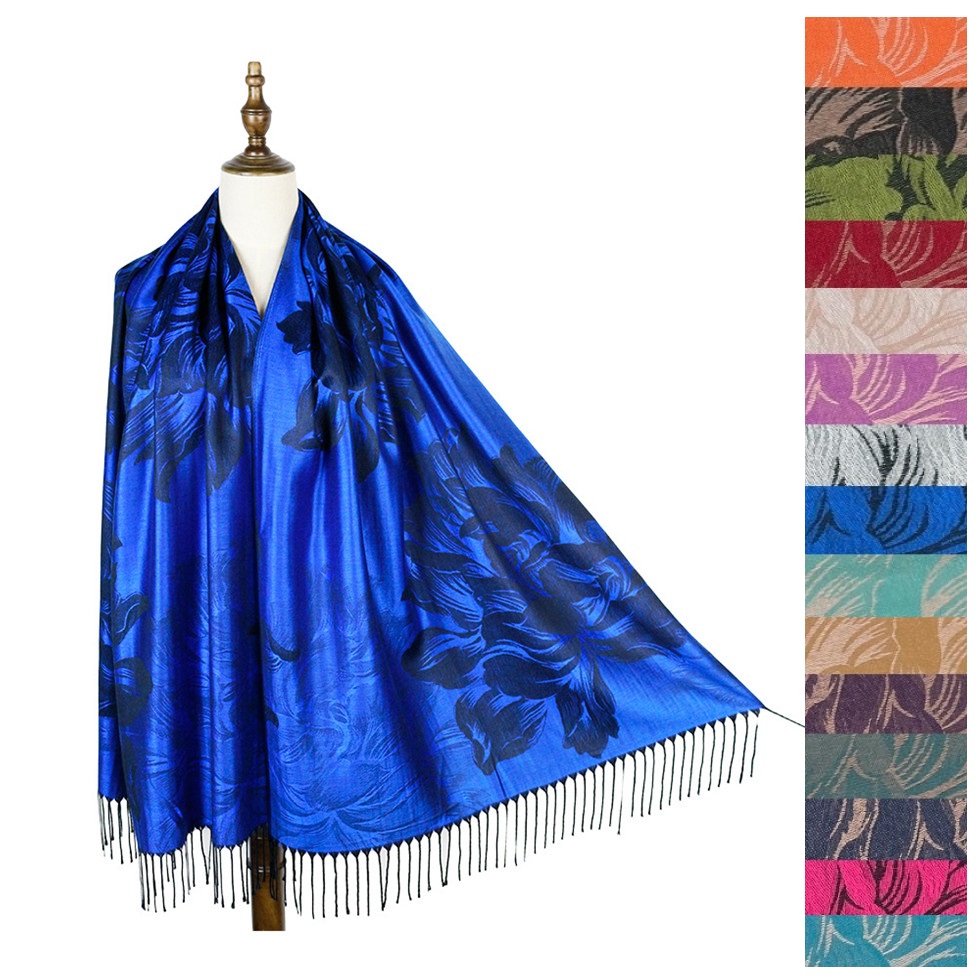 Romantic Peony Pashmina 22YZMIX (12 Colors, 1 Doz)