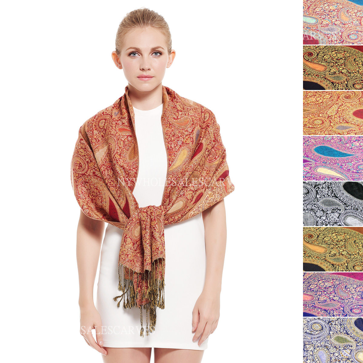 Big & Small Paisley Pashmina 831S (11 Colors, 1 Doz) [831S] - $52.00 ...