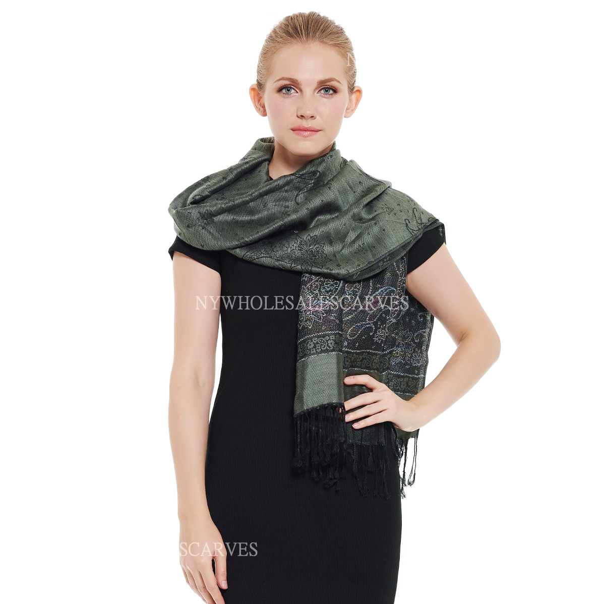 Lurex Paisley Pashmina 6310 Dark Slate Gray [6310] - $4.25 : Wholesale ...