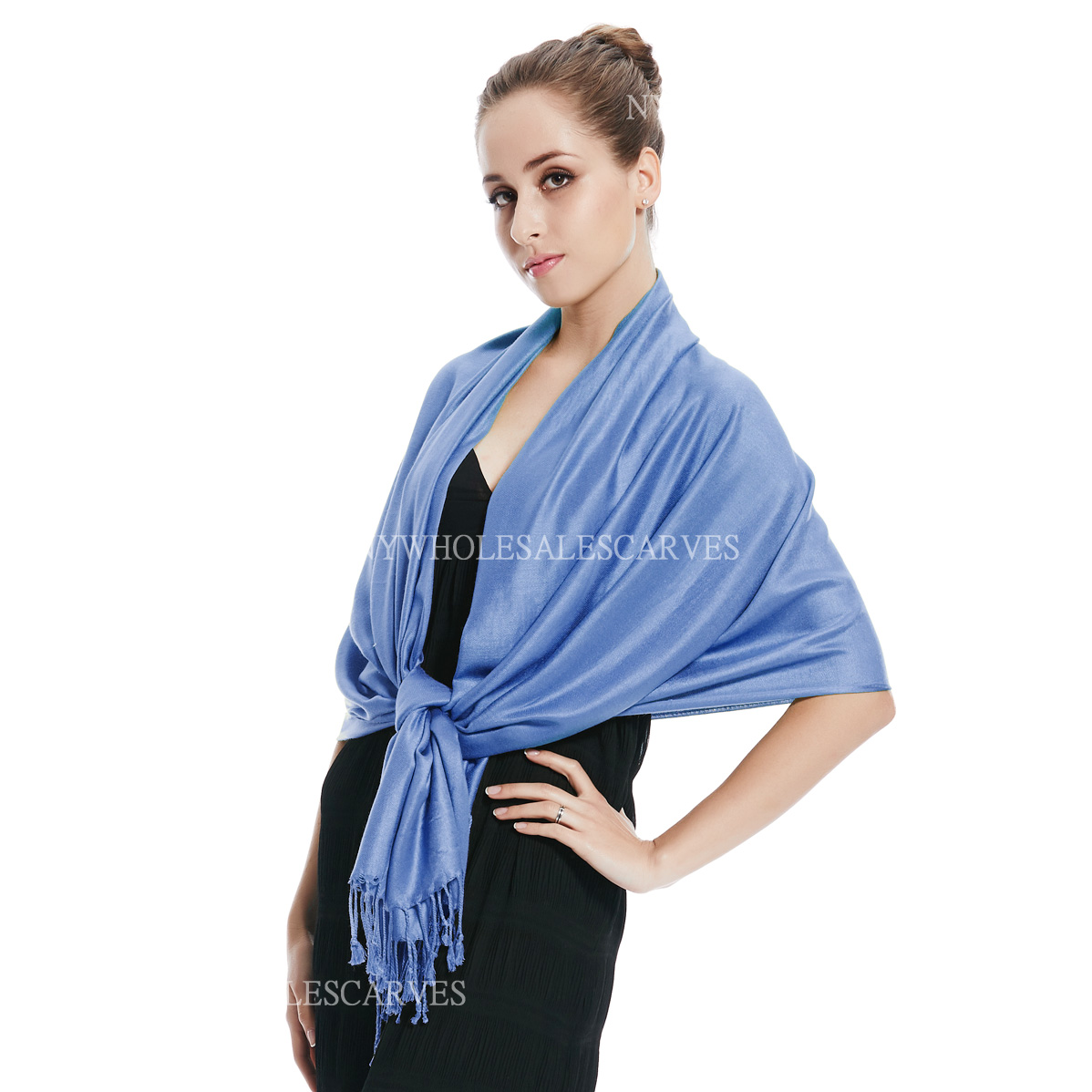 Solid Pashmina 8120 Blue