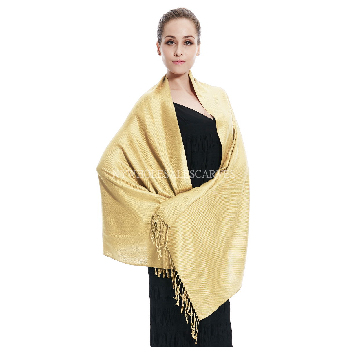 Solid Pashmina 8129 Champagne