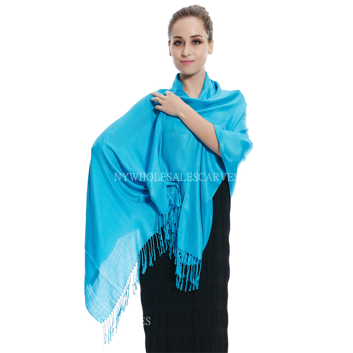 Solid Pashmina 8134 Dark Turquoise