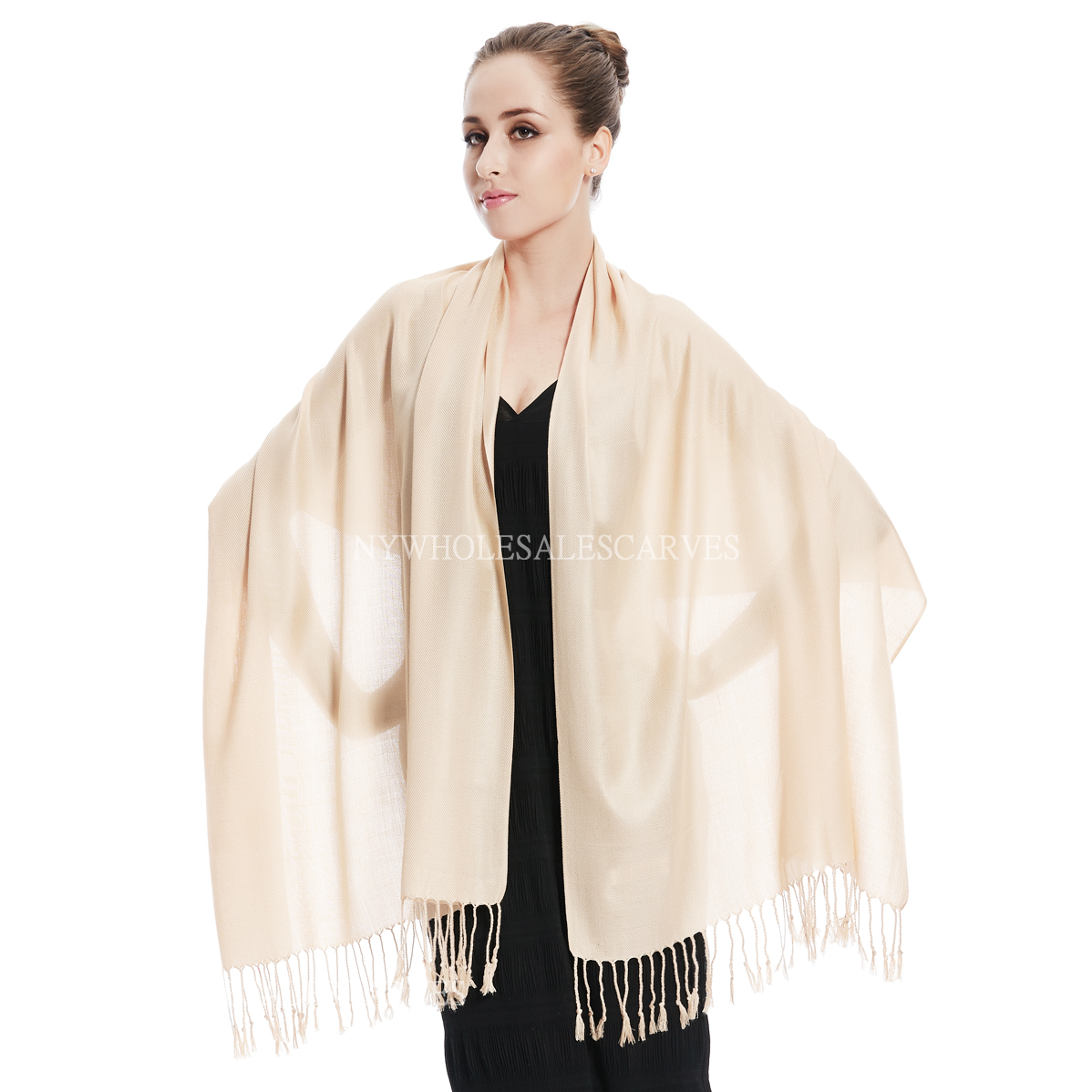 Solid Silky Pashmina 8155 Seashell