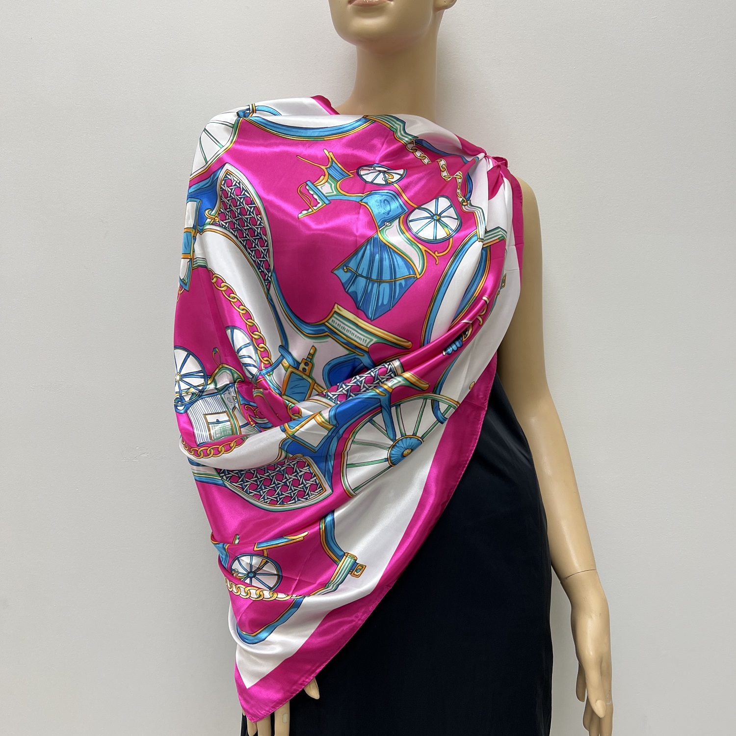 Women Silky Satin Shawl 85034-8