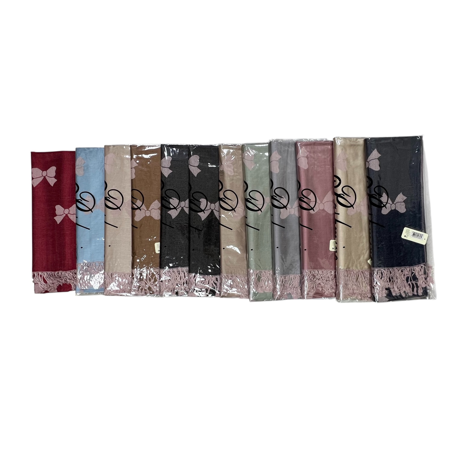 Cute Bowknot Pattern Pashmina SF24135 (11Colors , 1Doz)