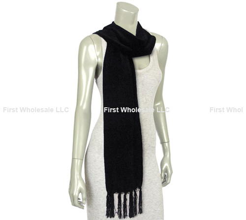 Chenille Scarves #SO005G Color: Black