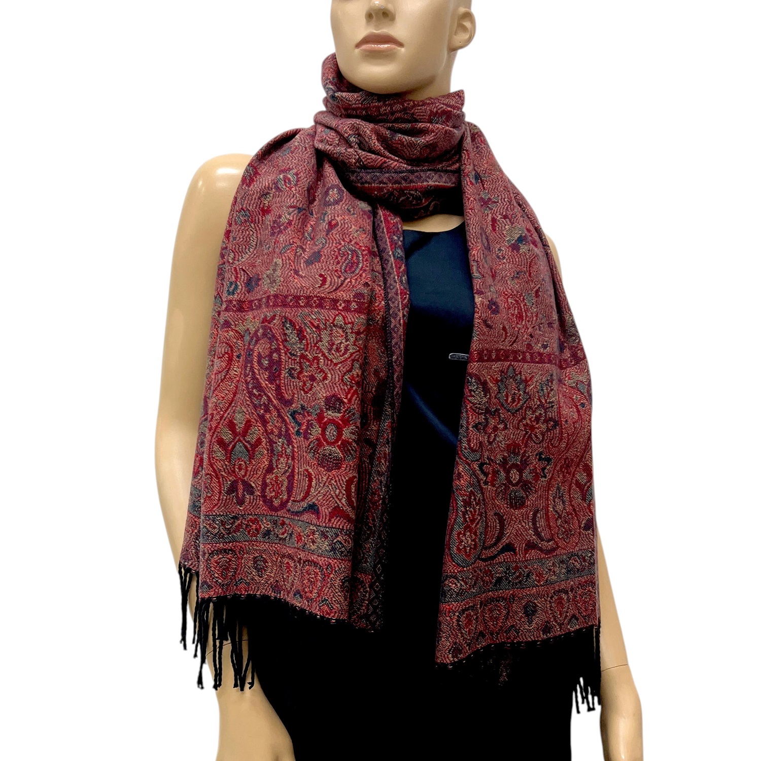 Paisley reversible Cashmere Feel Shawl SF24133-4