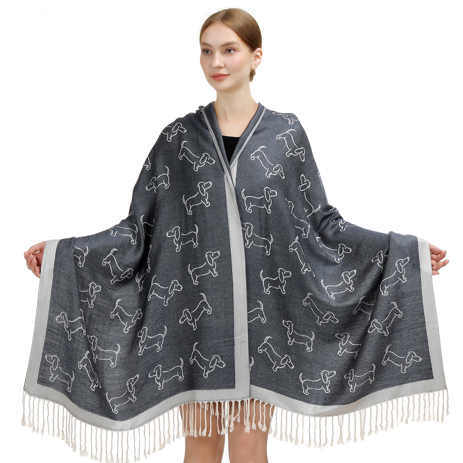 Playful Dachshund Pashmina SF24136 (12 Colors, 1Doz)