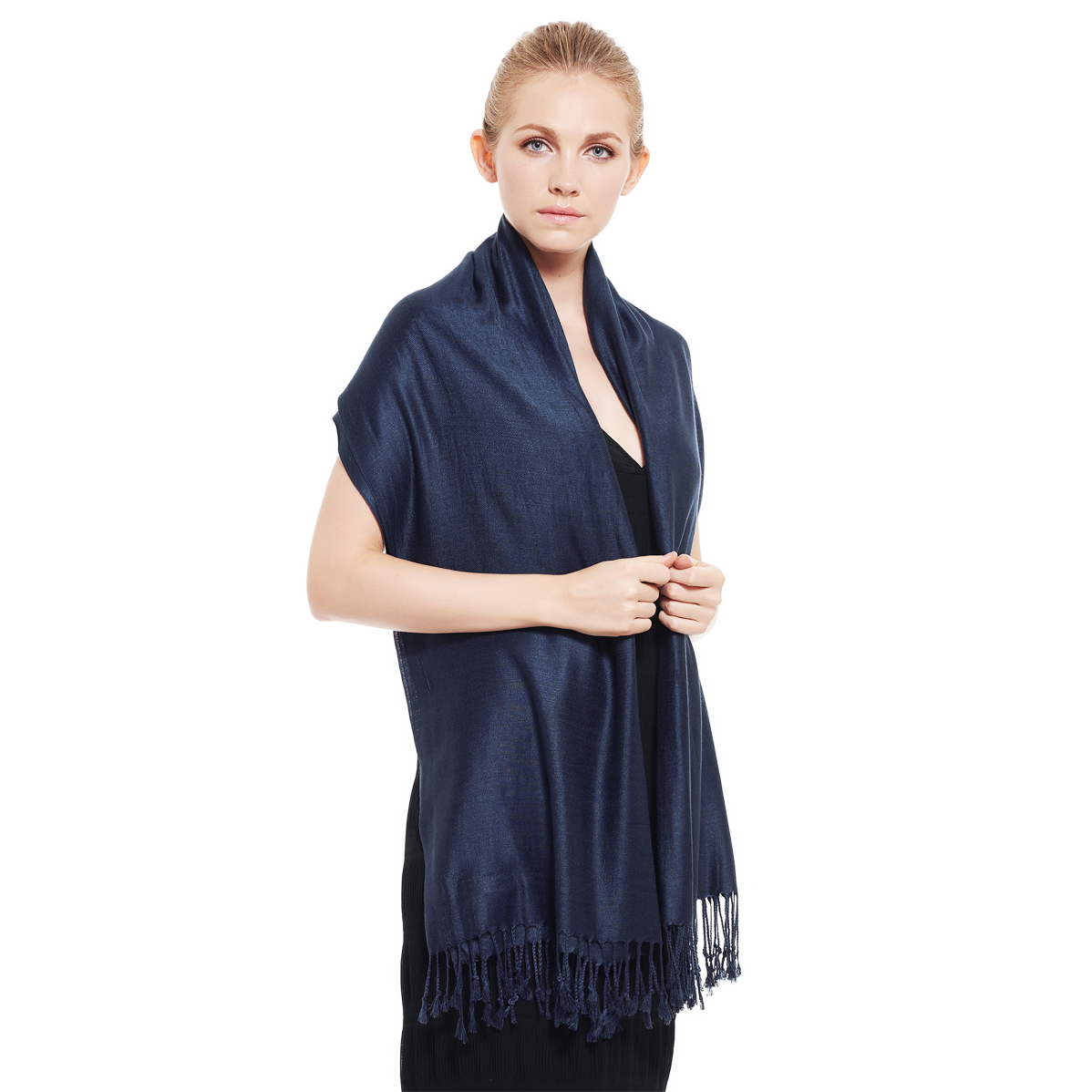 Solid Pashmina DXG05 Navy - Click Image to Close