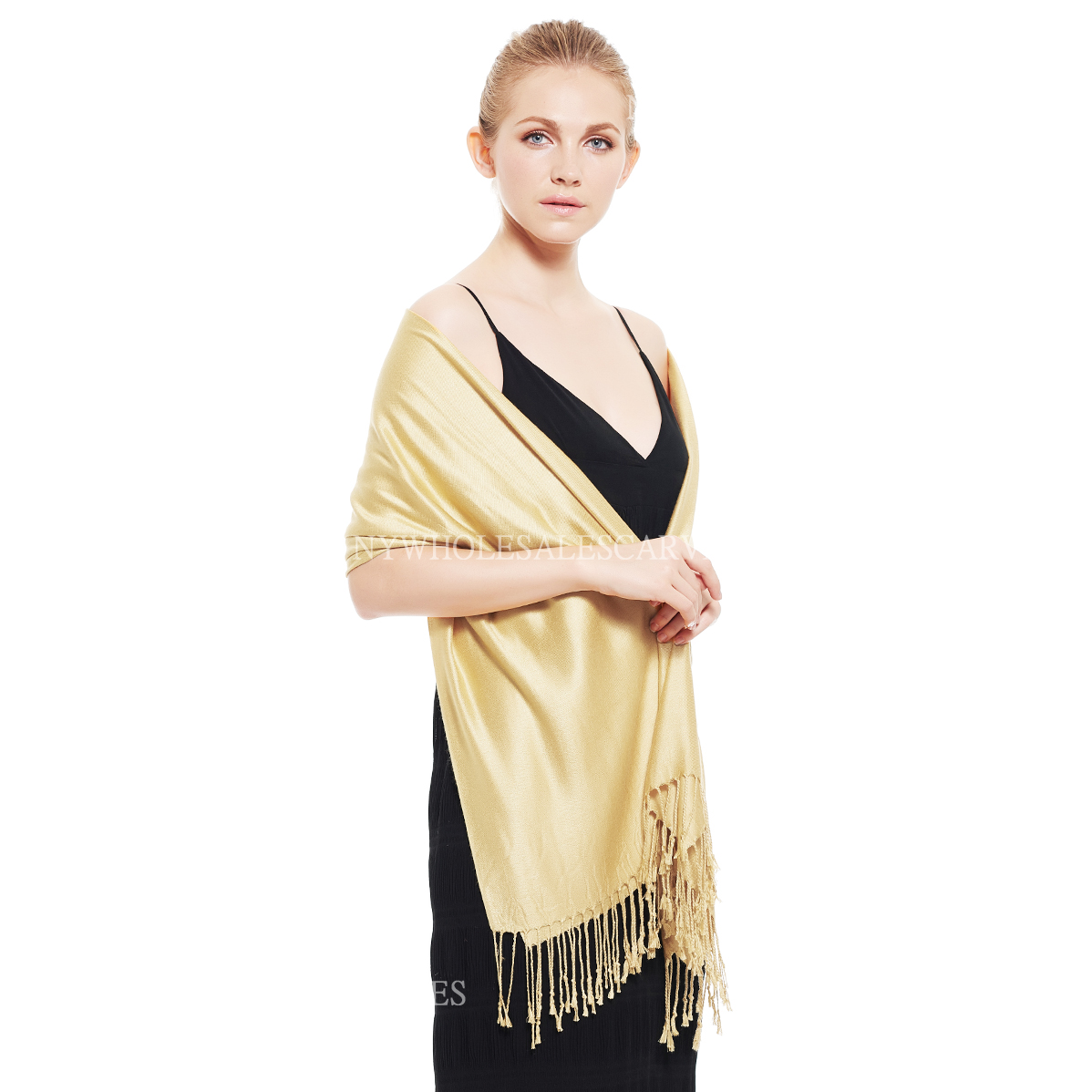 Solid Pashmina DXG29 Light Camel - Click Image to Close