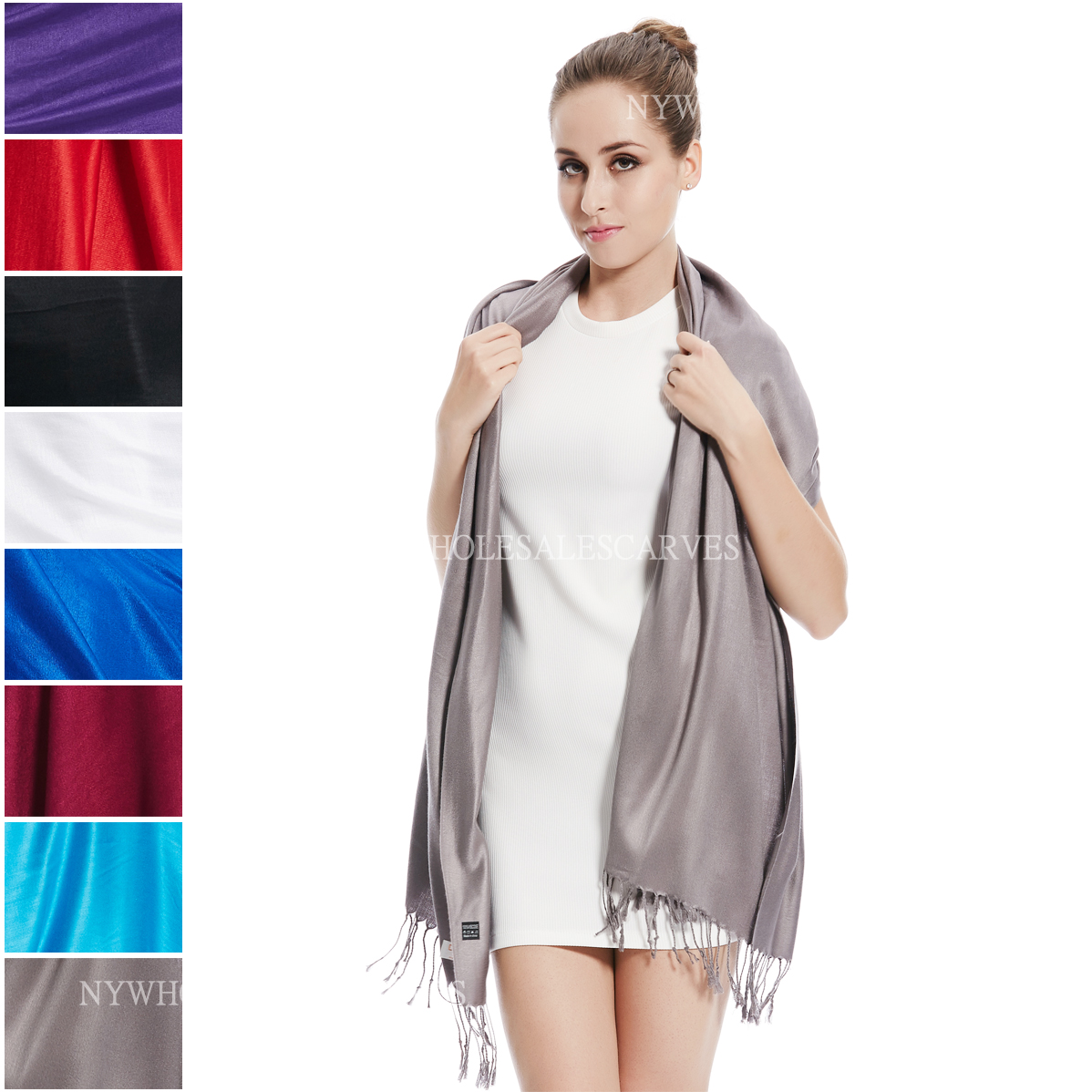 Solid Pashmina DXGS (12 Colors, 1 Doz)