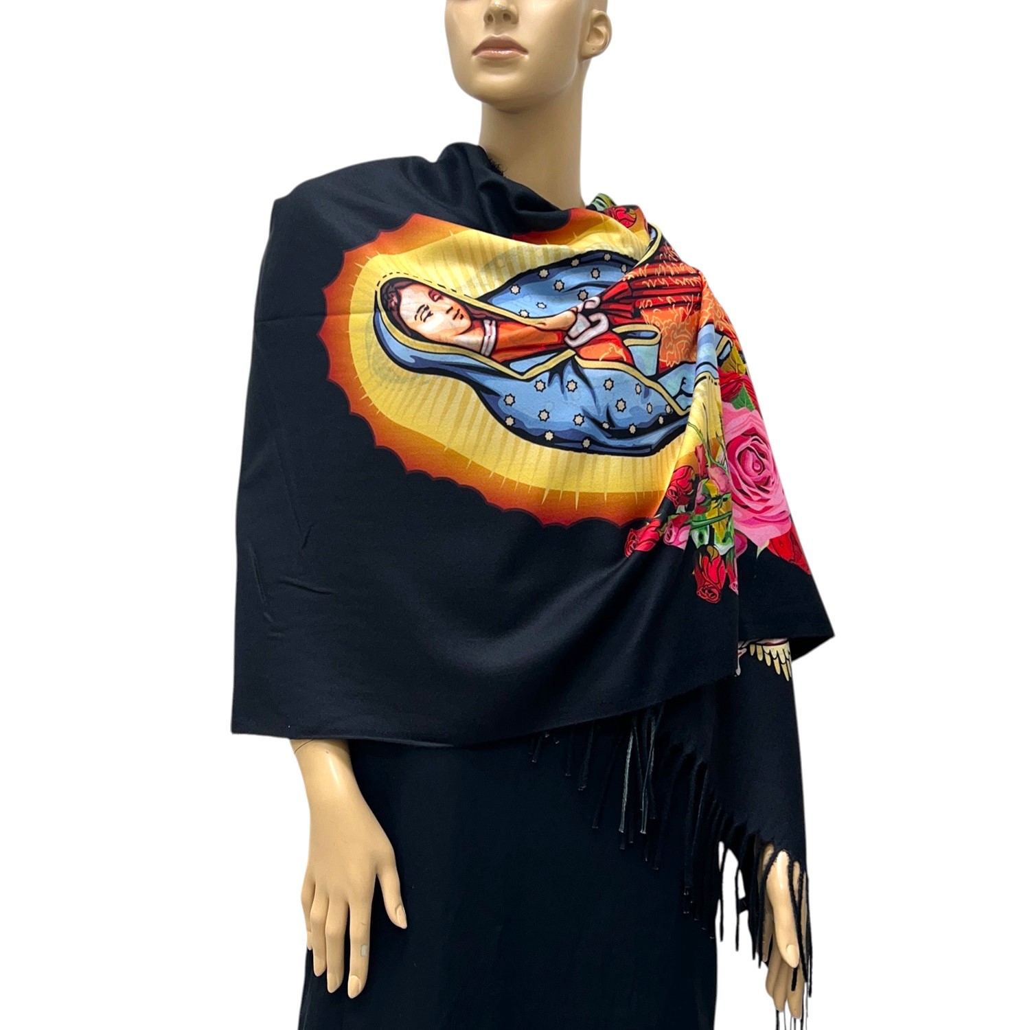 Virgin Mary Cashmere Feel Shawl SF24129