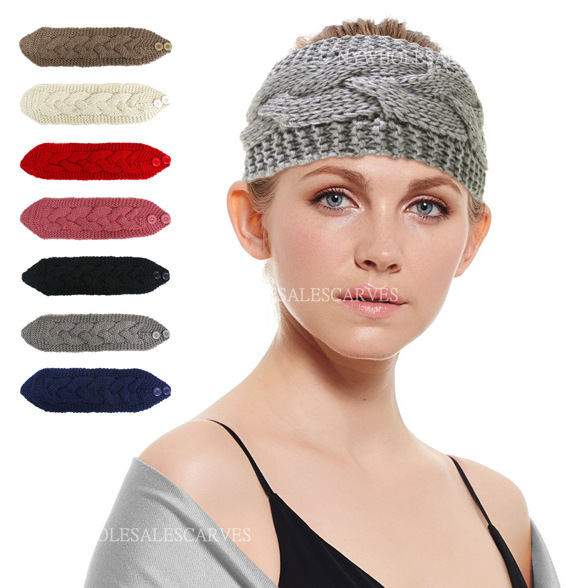 Fashion Crochet Headband X12157 (7 Colors, 1 Doz)