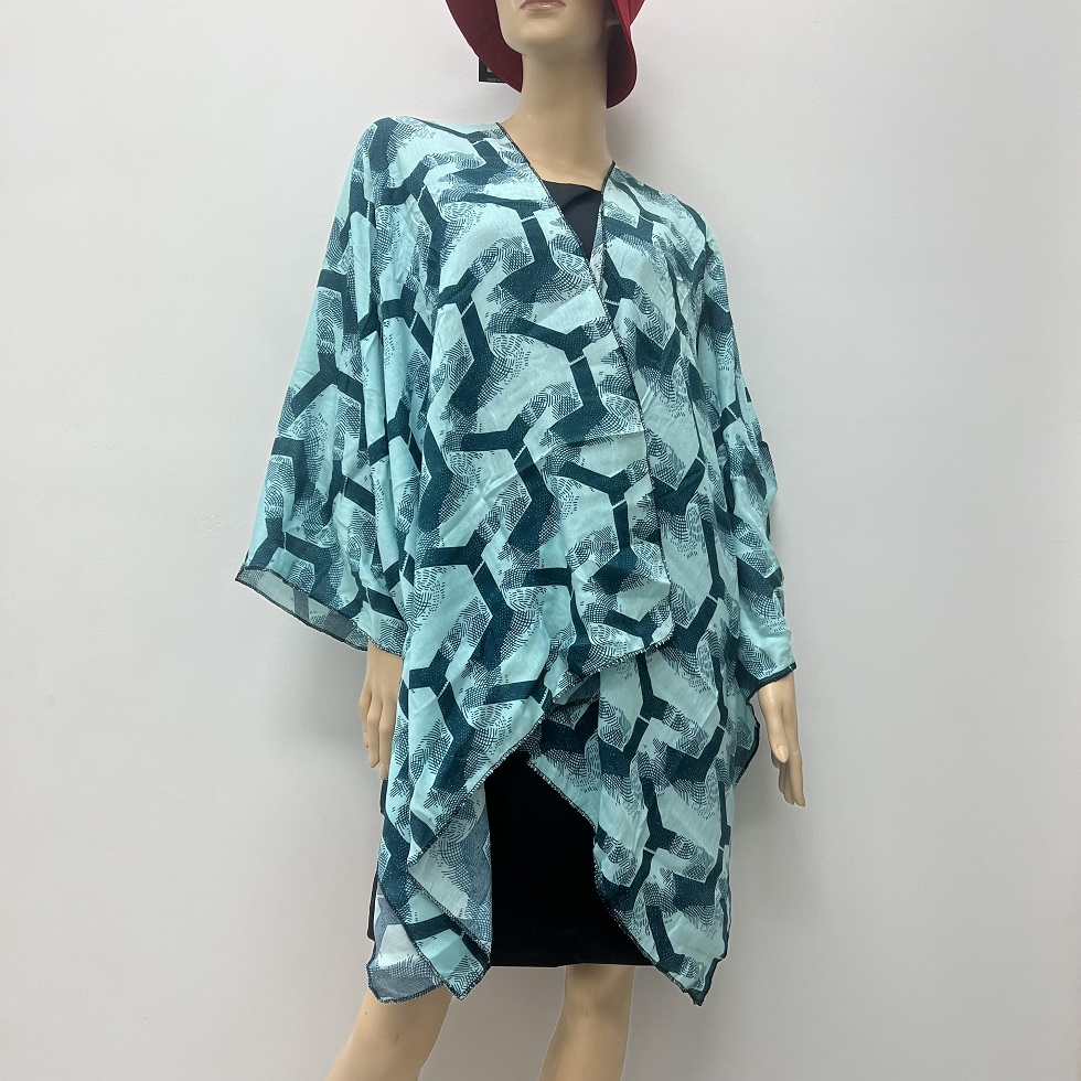 Teal Casual Kimono: HR23021-05