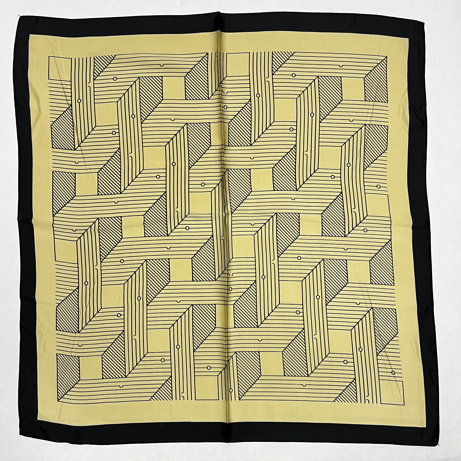 Satin Abstract Print Scarf LR2048-3 Gold