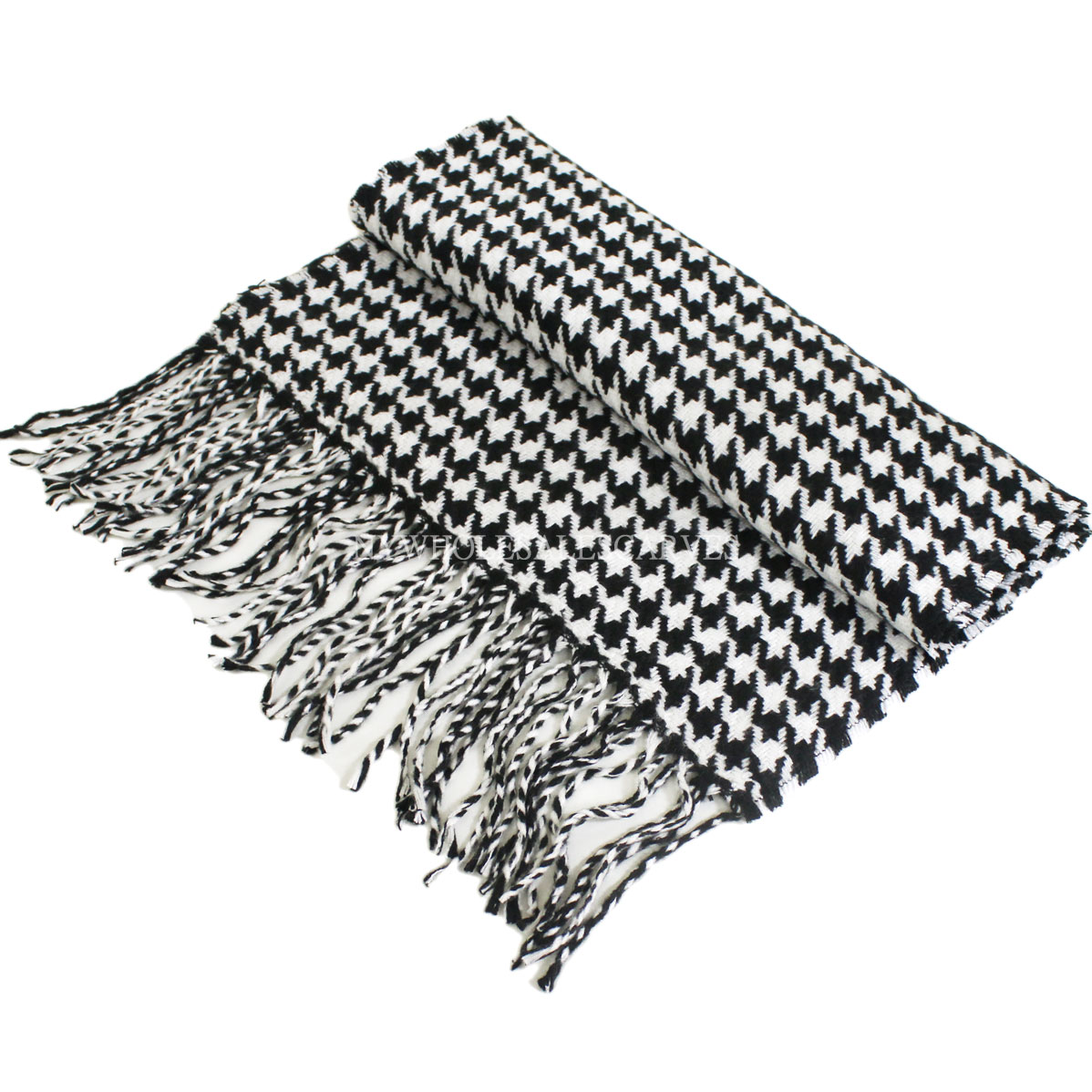 Houndstooth Plaid Scarf #06-05 Color: Black & White [06-5] - $3.28 ...