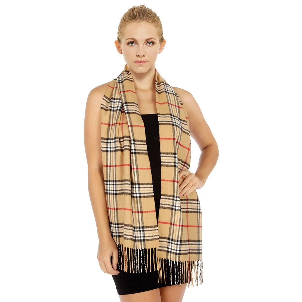 Giant Check Scarf #07-02 Color: Light Brown [07-2] - $3.28 : Wholesale ...