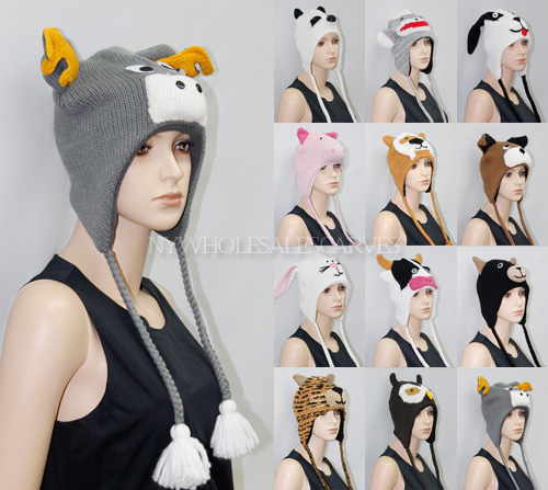 Knit Animal Hats 230673S (5-8 Styles, 1 Doz)