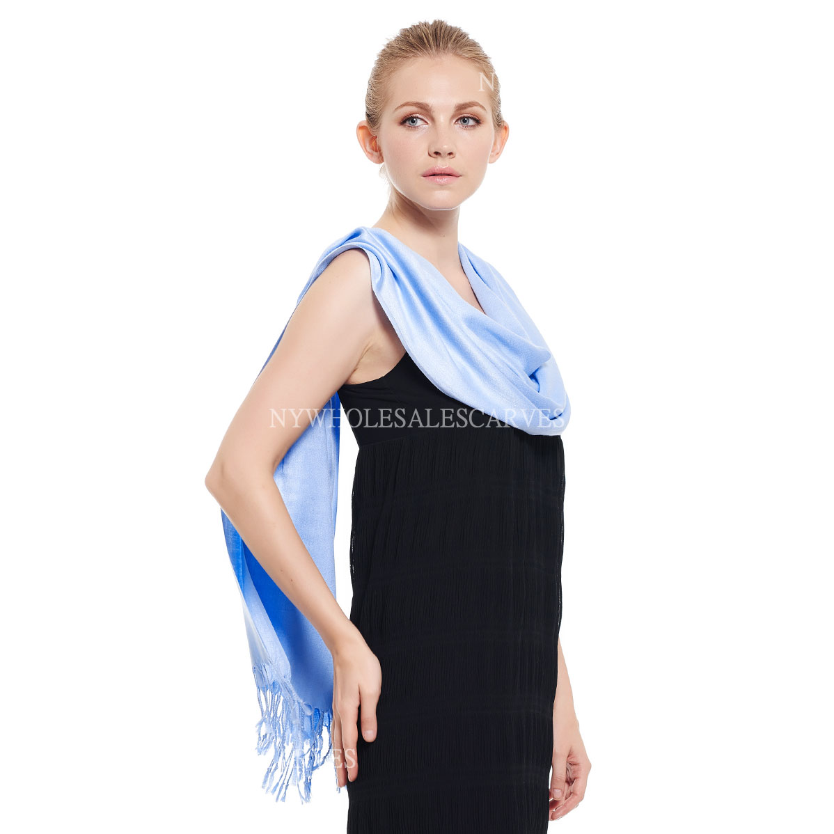 DXG Solid Pashmina DXGP11-17 Sky Blue