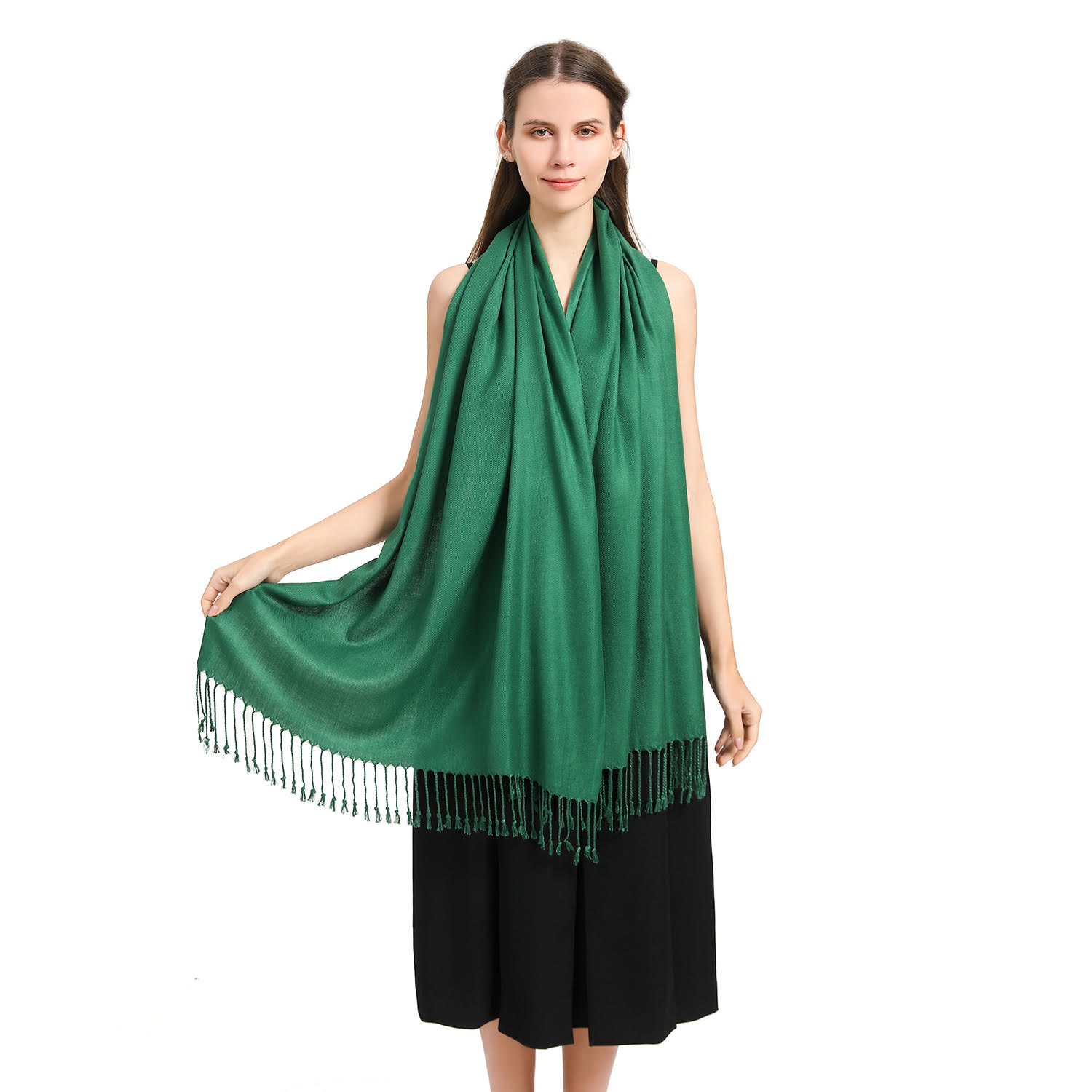 Solid Pashmina 8157 Dark Spring Green