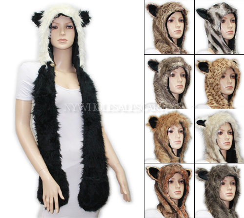 Animal Hats with Paws II #20121018CS 6~8 Colors (1 Doz)