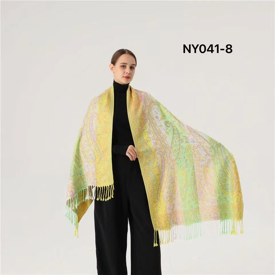 Luxury Rainbow Paisley Pashmina NY04108