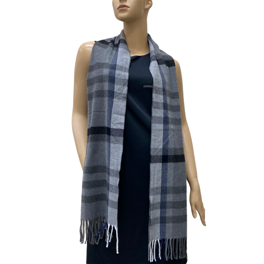 Cashmere Feel Scarf 39141 Muted Grey/Blue