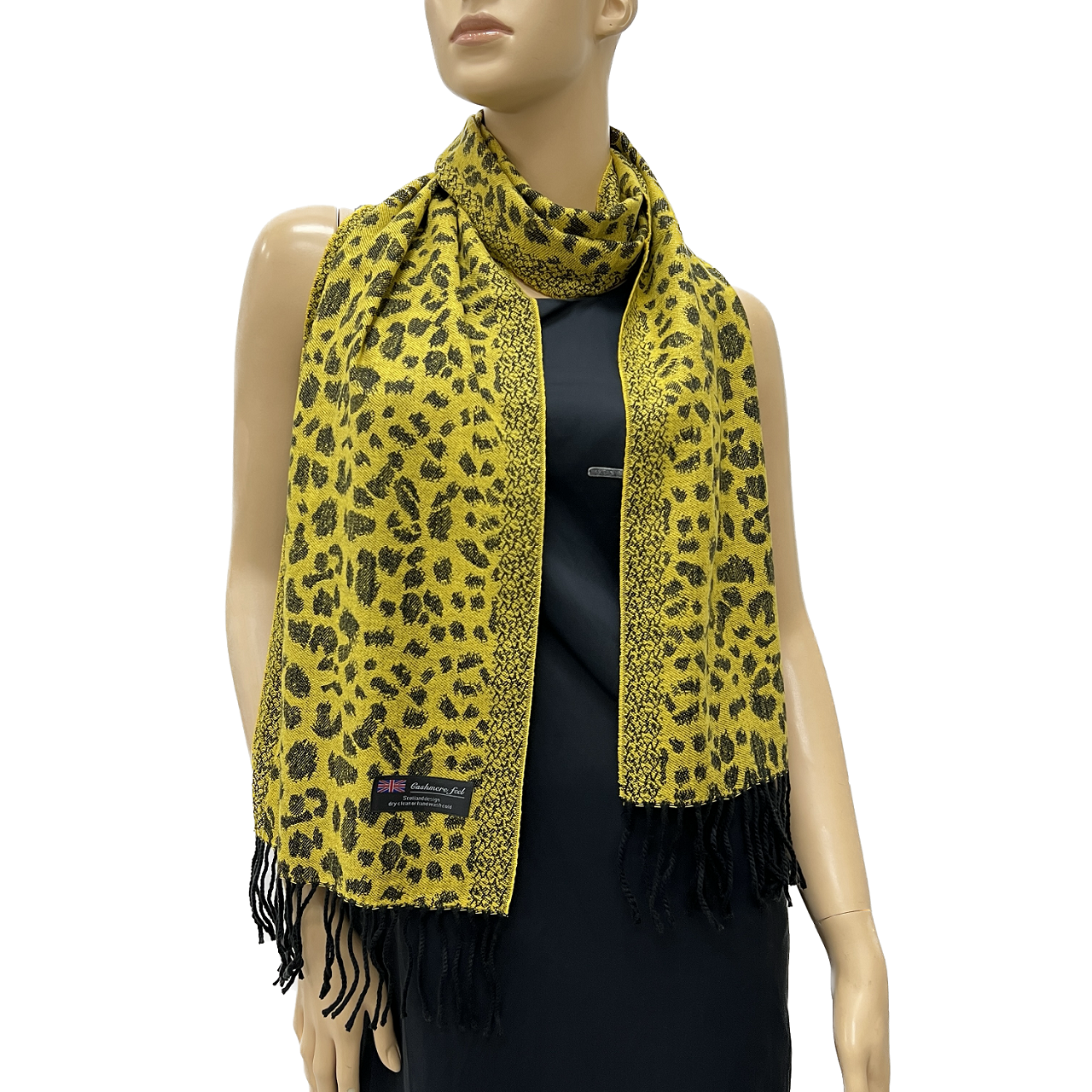 Cashmere Feel Scarf 502-5 Yellow/Black