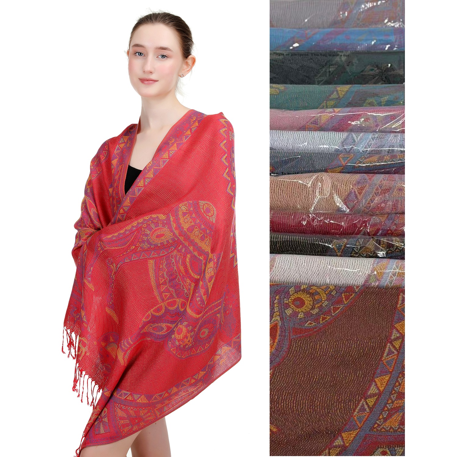 Lucky Camel with Mandala Print Pashmina NY23213(12colors, 1dz)  Lucky Camel with Mandala Print Pashmina NY23213(12colors, 1dz)