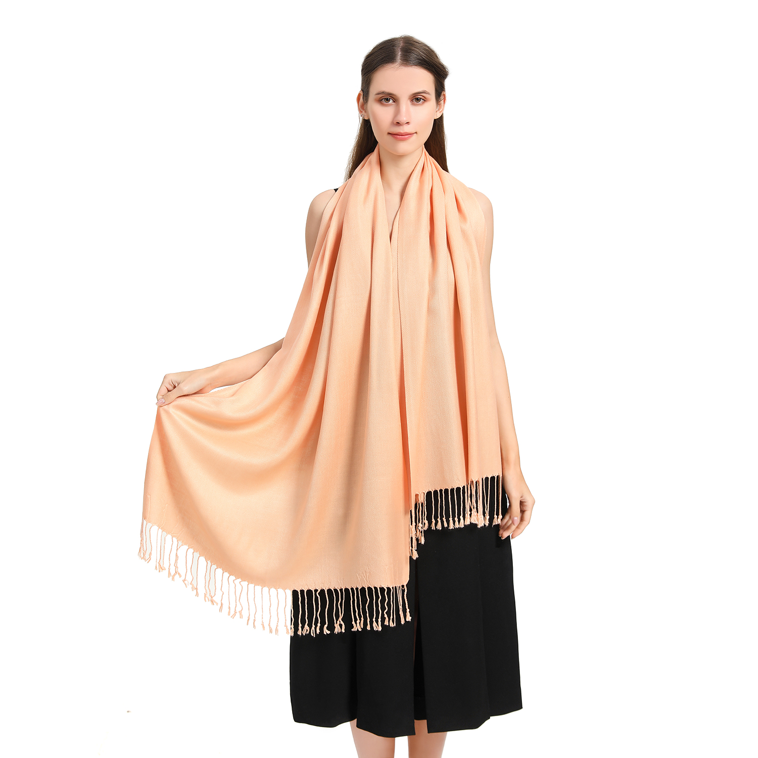 Solid Pashmina 8137 Peach