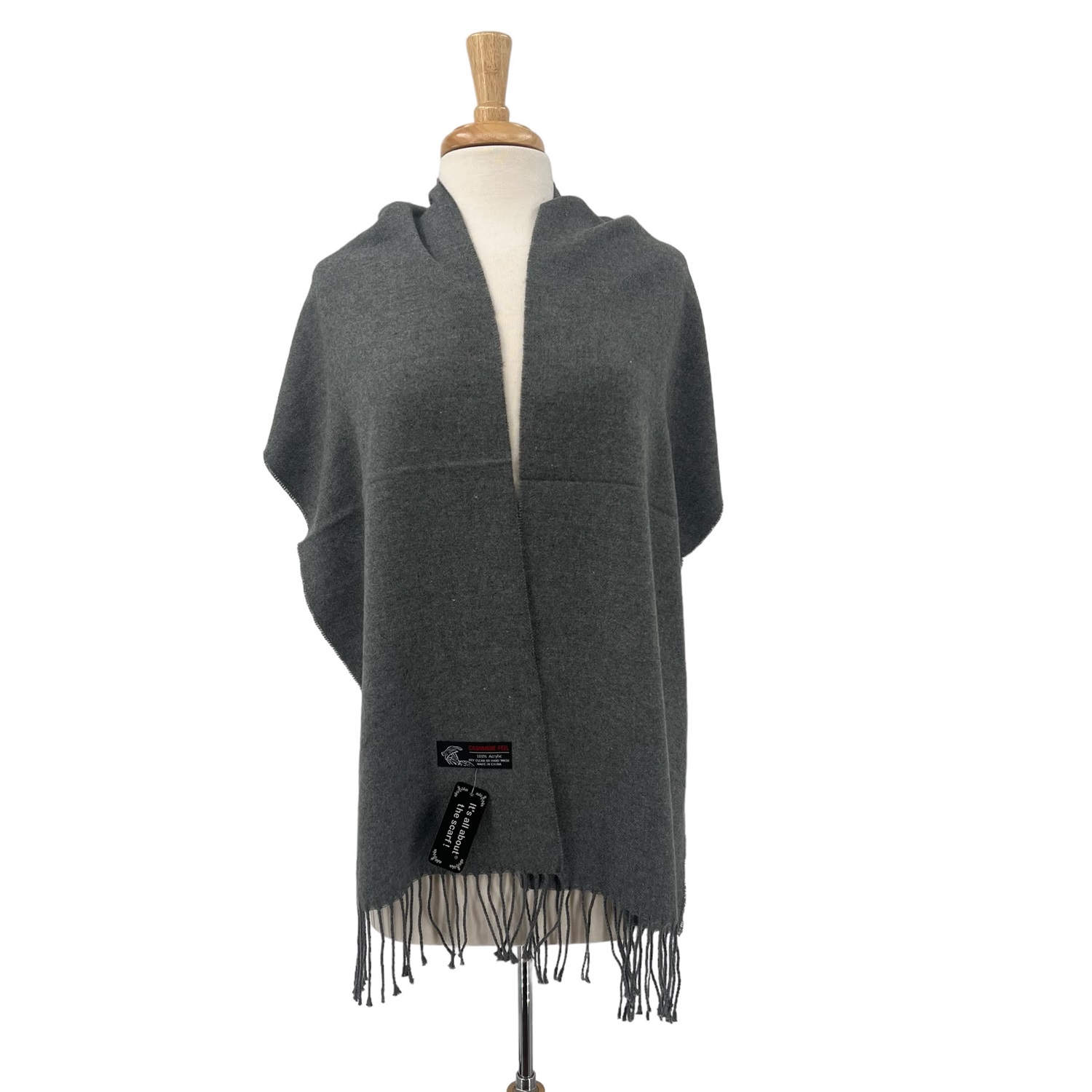 Cashmere Feel Scarf C33-3 Heather Grey