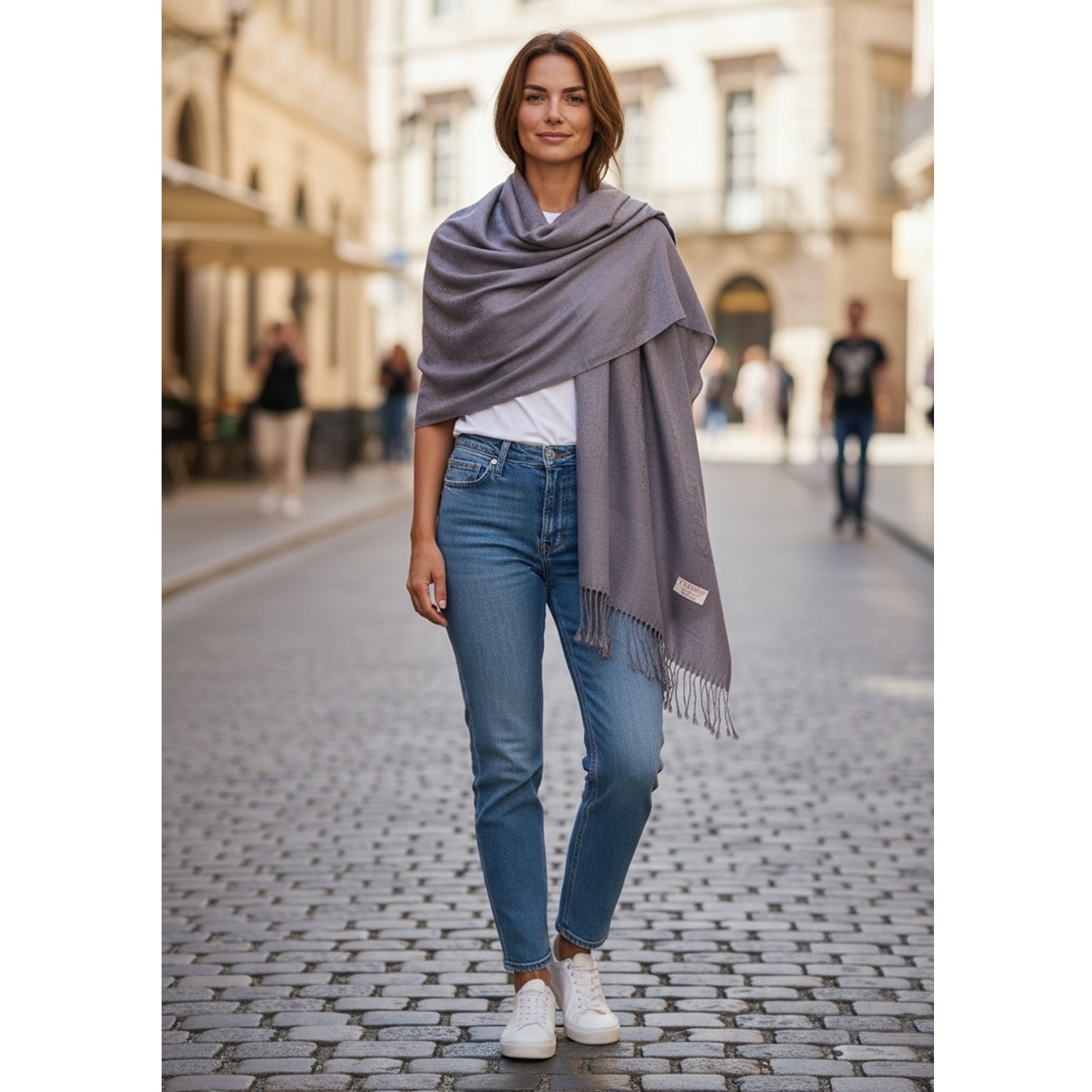 Jacquard Pashmina PL18311 Grey