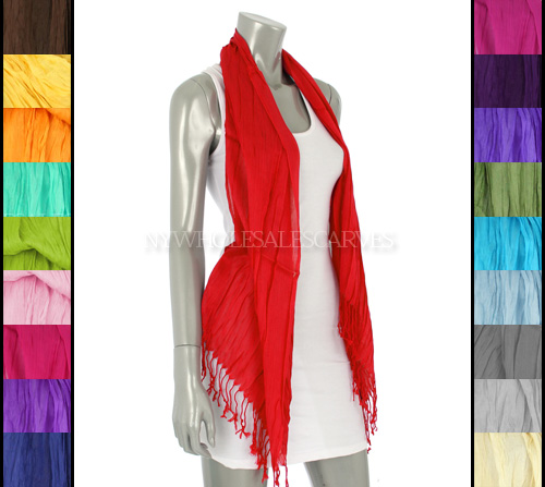 Wrinkle Solid Light Shawl #MS (12 Colors 1 Doz)