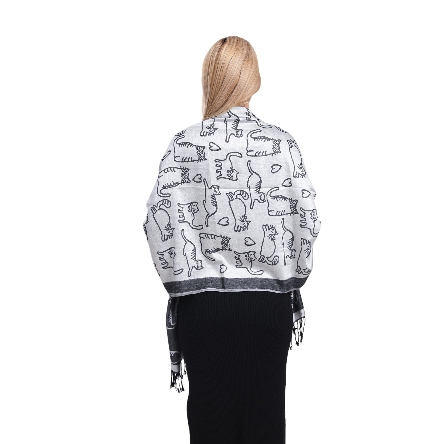 Cute Cat Pattern Pashmina SF3148 ( 12 COLORS, 1DZ)