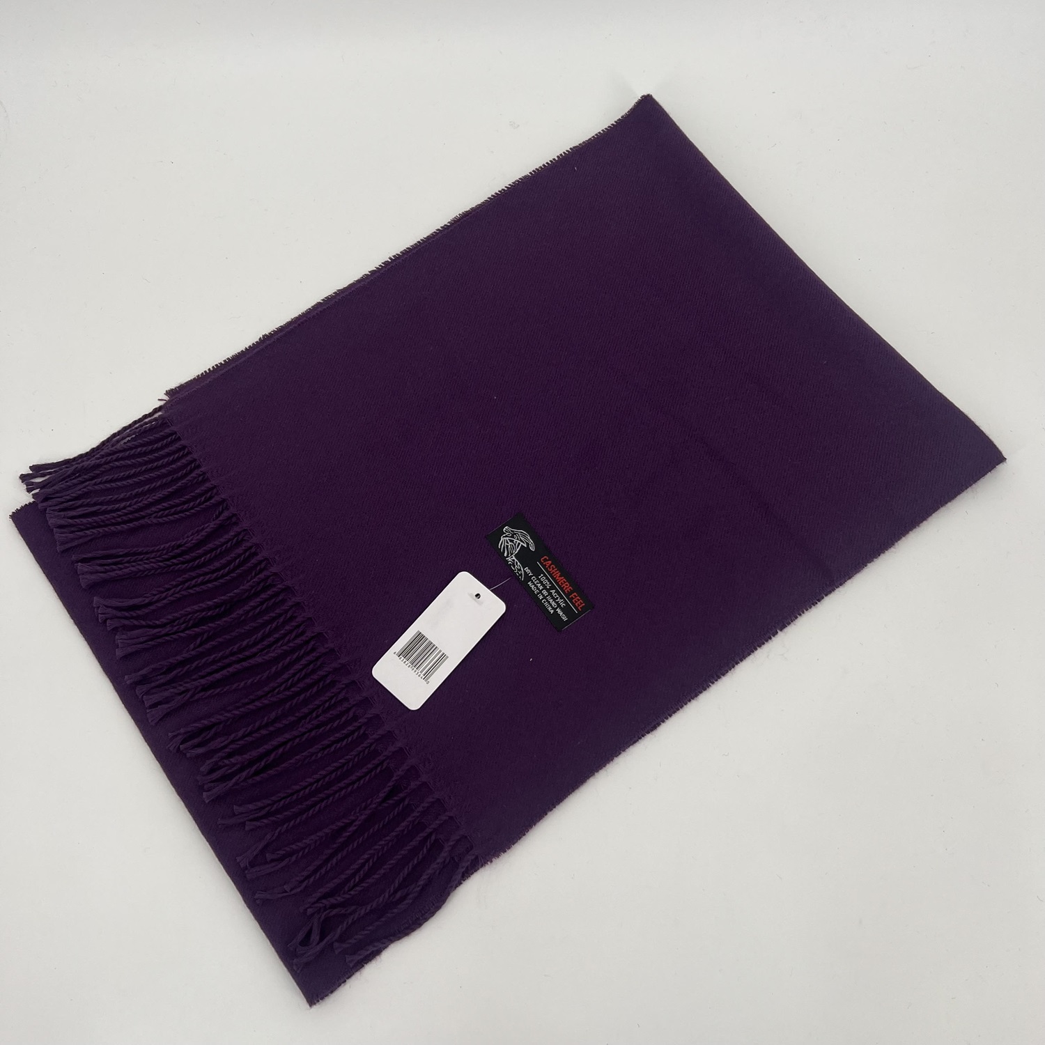 Solid Cashmere Feel Scarf C19-9 Eggplant