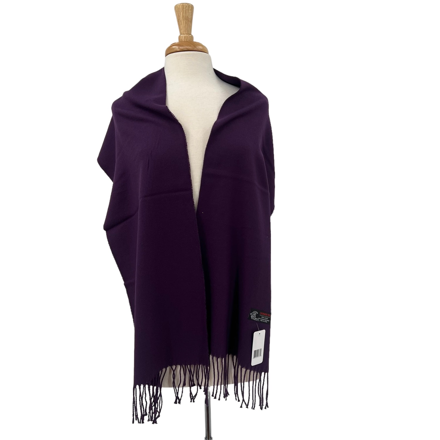 Solid Cashmere Feel Scarf C19-9 Eggplant