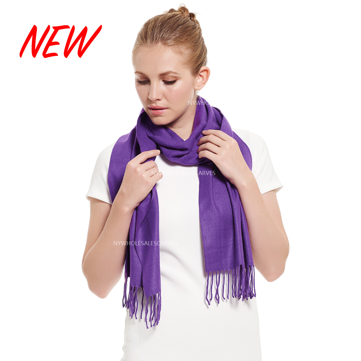 Cashmere Feel Scarf #YZ19-38 Purple Heart