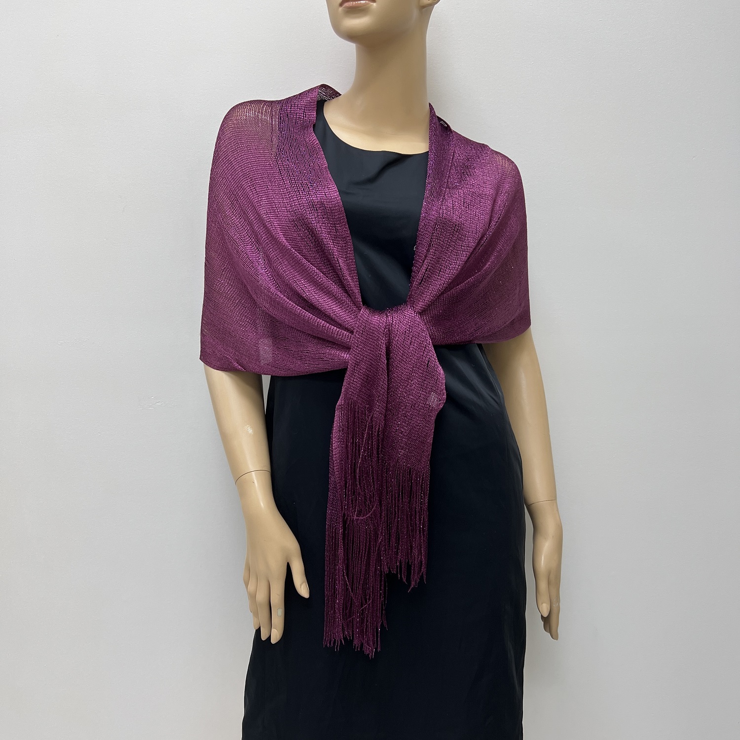 LUREX SHEER METALLIC EVENING SCARF N23118-22B Grape
