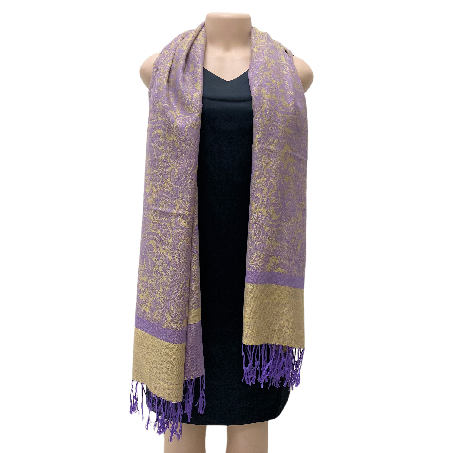 Jacquard Pashmina PL18147 Purple Yellow