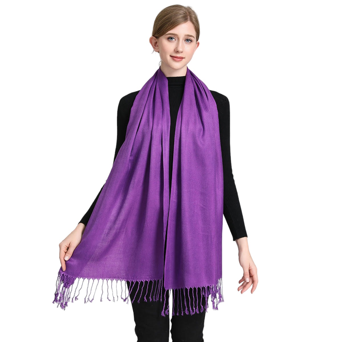 Solid Pashmina 8142 Purple