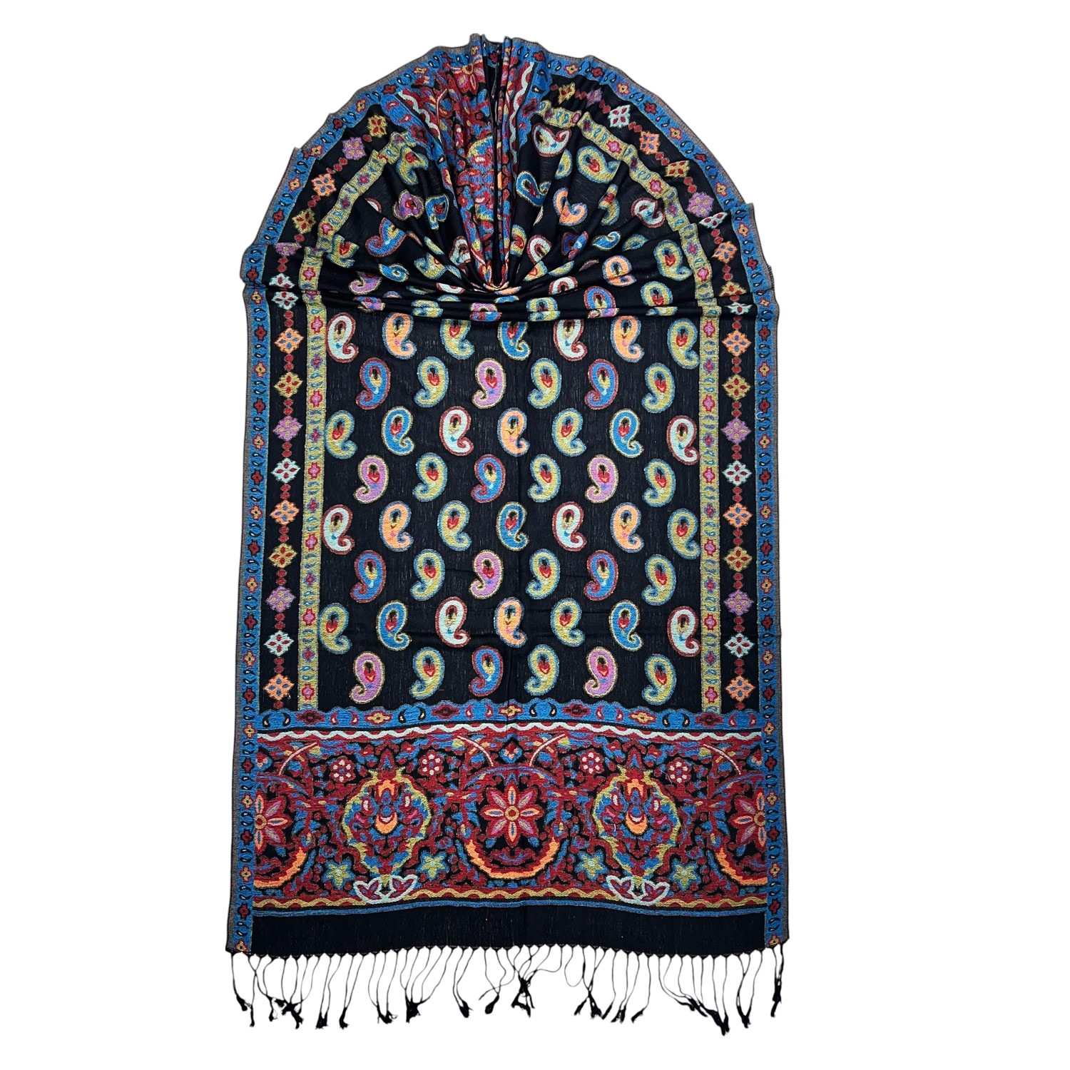 Hand Trimmed Paisley Pashmina SF24132 (11Colors,1Doz)