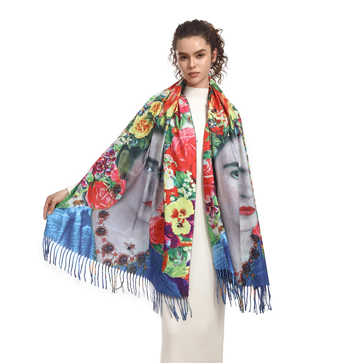 Museum Art Print Shawl SF33139:Frida with Flower