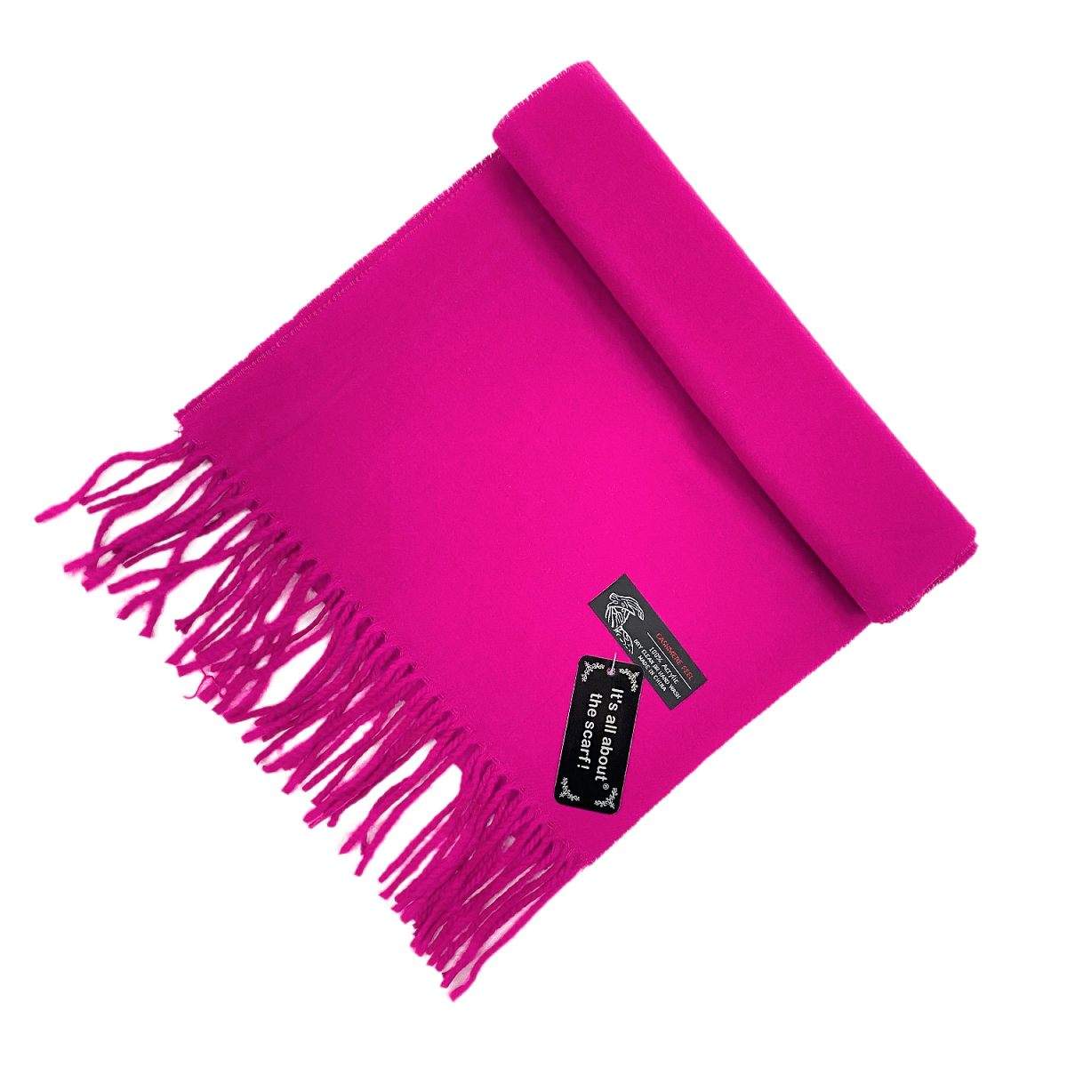 Solid Cashmere Feel Scarf Z19-08B Fuchsia