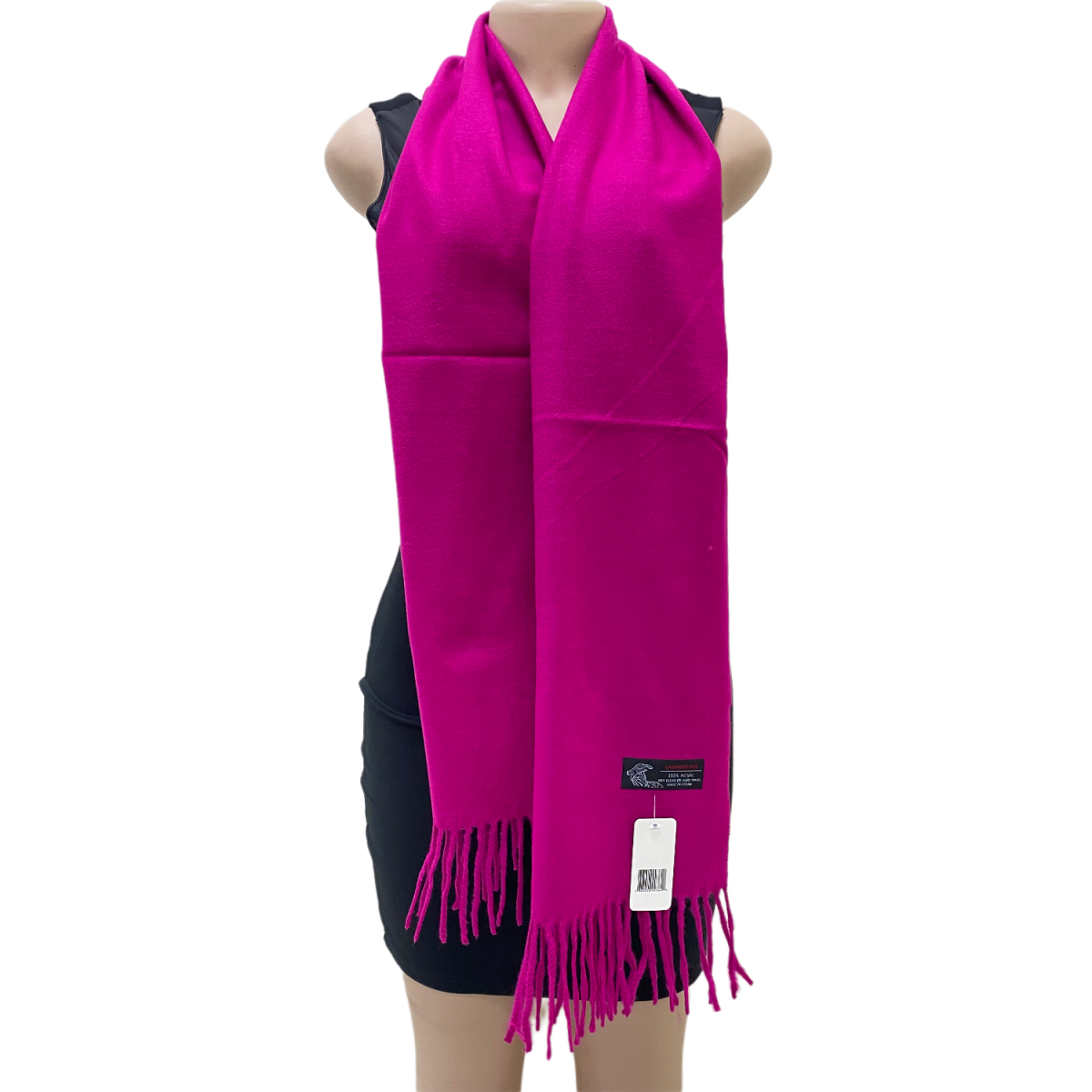 Solid Cashmere Feel Scarf Z19-08B Megenta