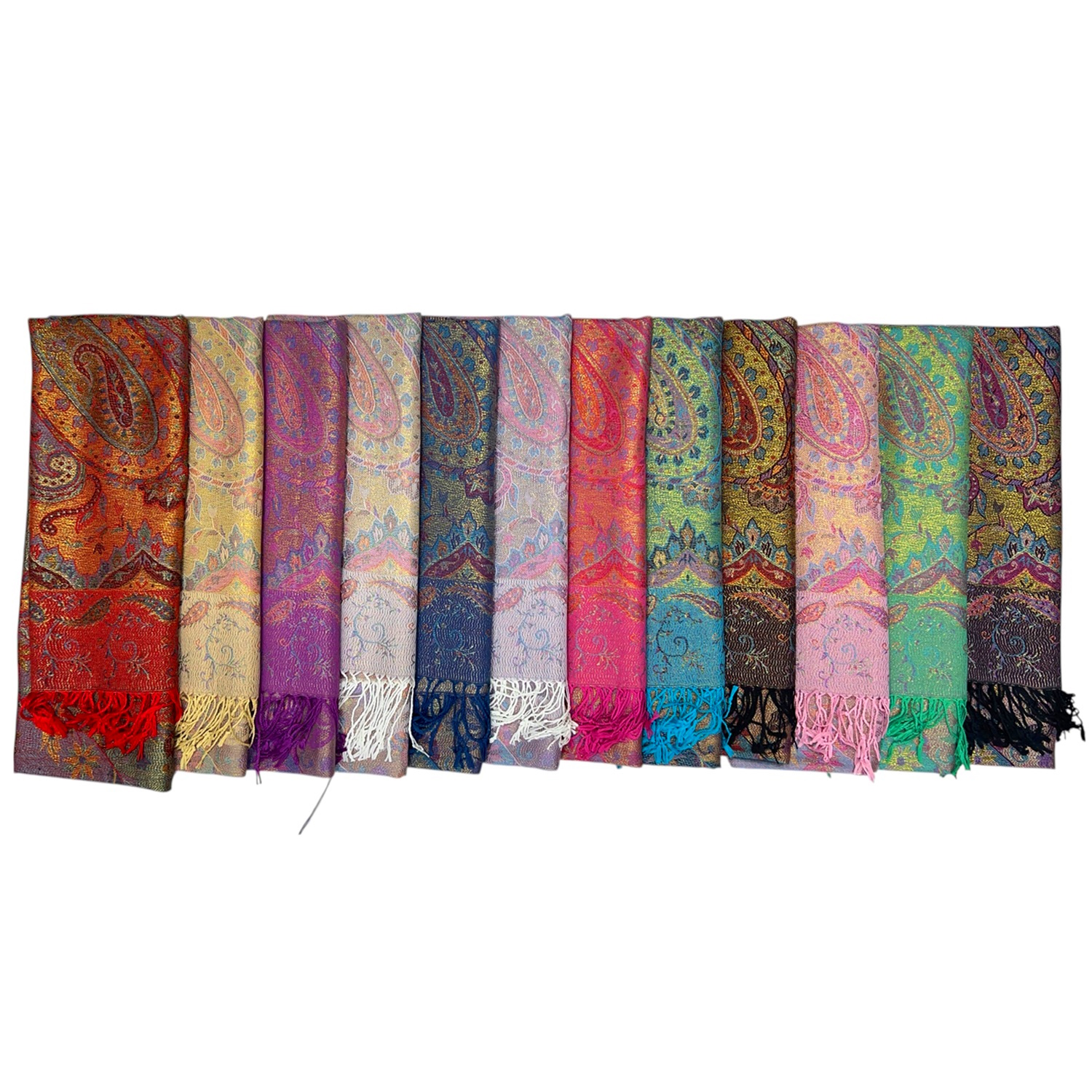 Giant Metallic Paisley Pashmina SF24131 (11 colors, 1Doz)